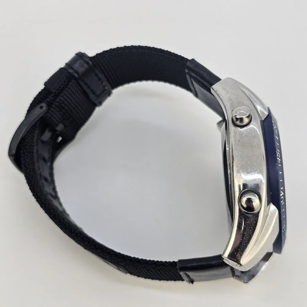US POLO ASSN Analog Digital Men's Watch 45MM New Black Canvas Bands New Battery‎